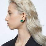 Pendiente-stud-Lucent-Individual-Verde-Baño-tono-oro