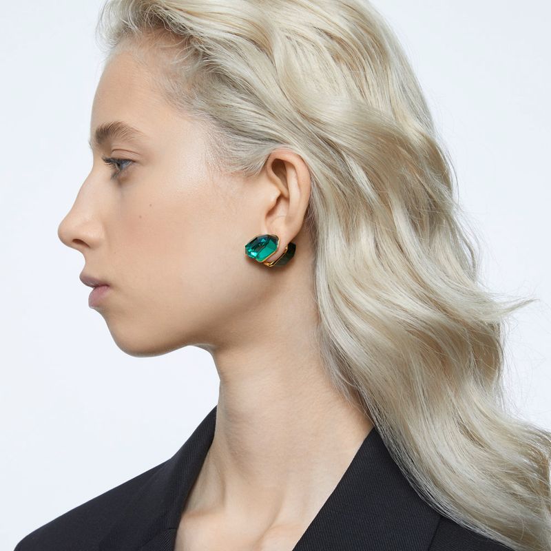 Pendiente-stud-Lucent-Individual-Verde-Baño-tono-oro