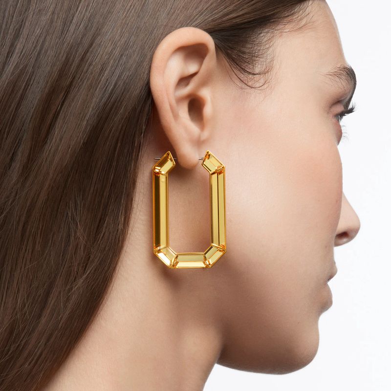 Pendientes-de-aro-Lucent-Amarillo-Baño-de-rodio