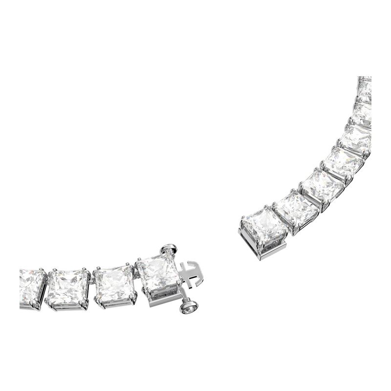 Collar-Millenia-Circonita-Swarovski-y-cristal-de-talla-cuadrada-Blanco-Baño-de-rodio