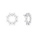 Pendientes-Millenia-Circulo-Blanco-Baño-de-rodio