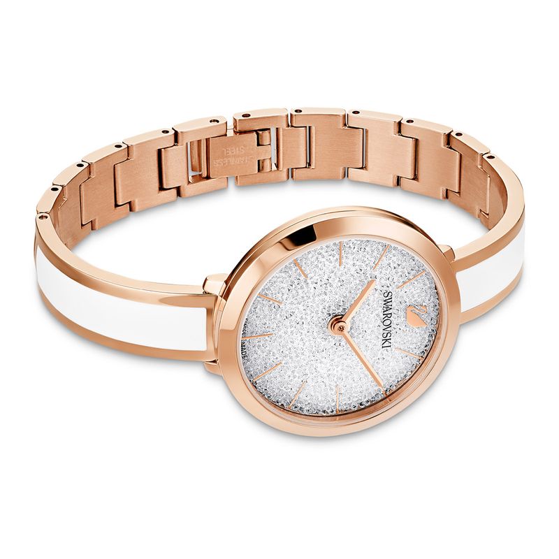 Reloj-Crystalline-Delight-Brazalete-De-Metal-Blanco-Pvd-Tono-Oro-Rosa