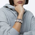 Brazalete-Harmonia-Cristal-flotante-de-gran-tamaño-Blanco-Combinacion-de-acabados-metalicos