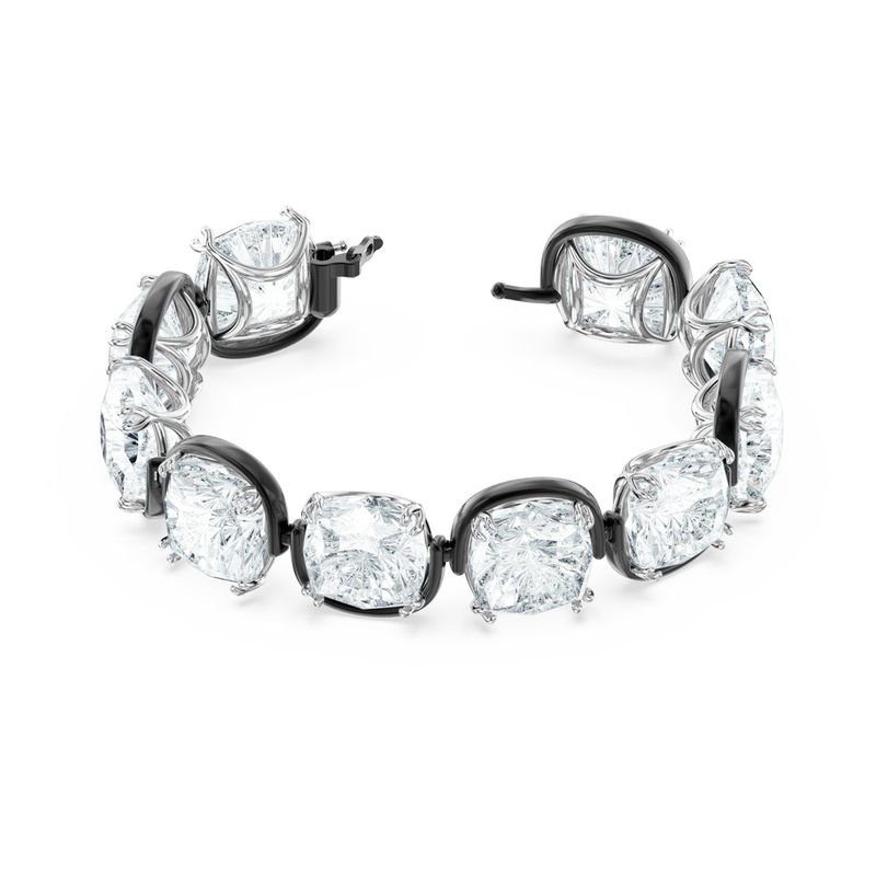 Pulsera-Harmonia-Cristales-de-talla-cushion-Blanco-Combinacion-de-acabados-metalicos