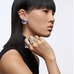 Pendiente-de-clip-Mesmera-Individual-Cristal-de-talla-triangular-Blanco-Baño-de-rodio