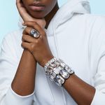 Brazalete-Harmonia-Cristal-flotante-de-gran-tamaño-Blanco-Combinacion-de-acabados-metalicos