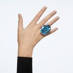 Anillo-de-coctel-Lucent-Cristal-de-gran-tamaño-Azul