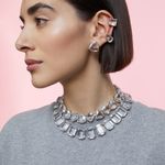 Collar-Millenia-Cristales-talla-octagonal-Blanco-Baño-de-rodio