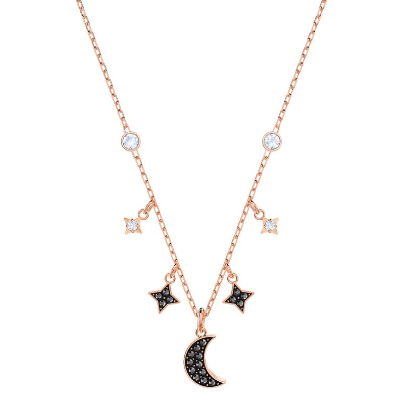 Collar-Duo-Moon-negro-baño-de-oro-rosa