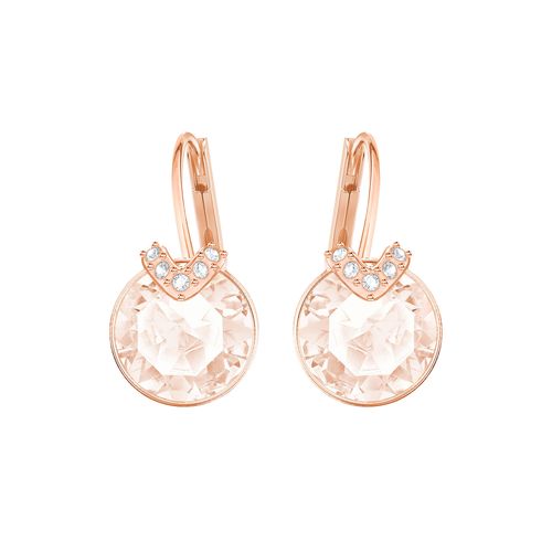 Aretes Bella V, rosa, baño de oro rosa