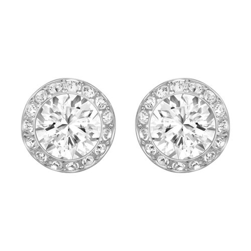 Aretes Angelic, blanco, baño de rodio