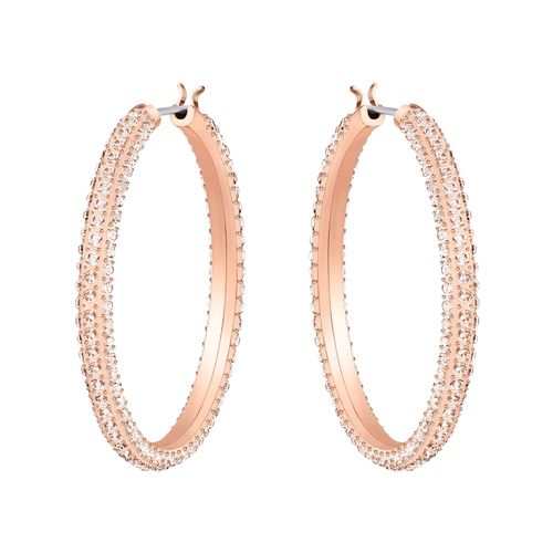 Aretes de aro Stone, rosa, baño de oro rosa