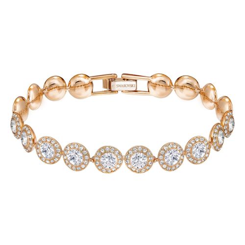 Pulsera Angelic, blanco, baño de oro rosa