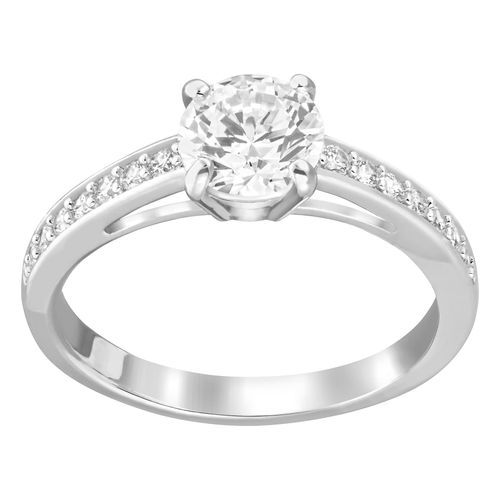 Anillo Attract Round, blanco, Baño de Rodio