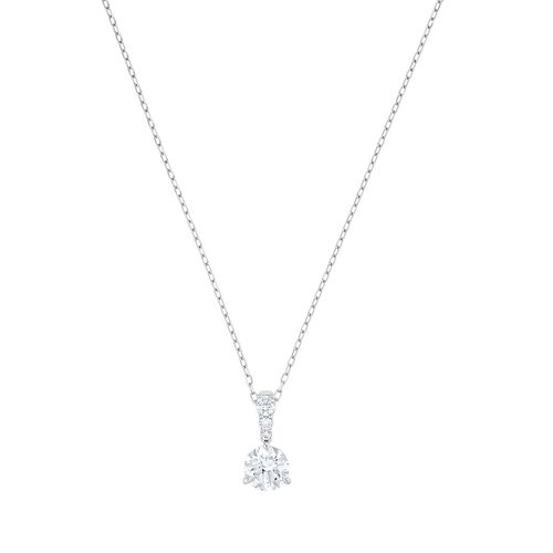 Colgante Solitaire, blanco, Baño de Rodio