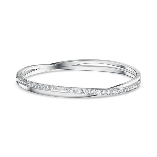 Pulsera Twist Rows, blanco, baño de rodio