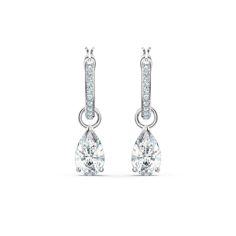 Aretes-de-aro-Attract-Pear-Mini-blanco-baño-de-rodio