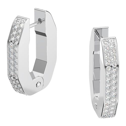 Pendientes de aro Dextera, Octogonal, Blanco