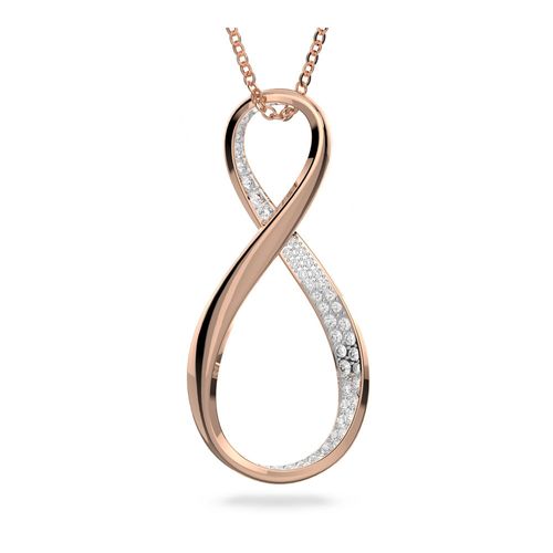 Colgante Exist, Infinity, Blanco, Baño tono oro rosa