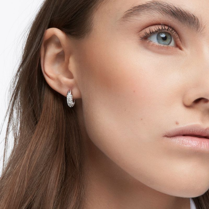 Pendientes-de-aro-Dextera-Pave-Blanco-Baño-de-rodio