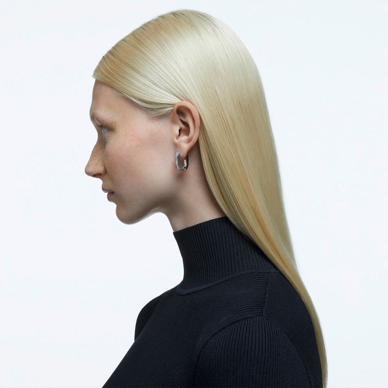 Pendientes-de-aro-Dextera-Octogonal-Blanco