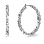 Pendientes-de-aro-Ortyx-Talla-triangular-Blancos-Baño-de-rodio