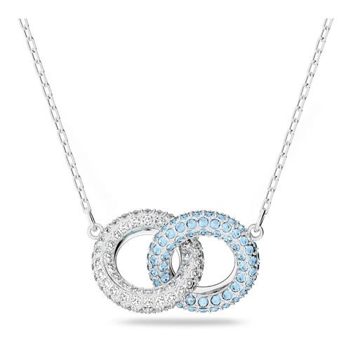 Collar Stone, Azul, Baño de rodio
