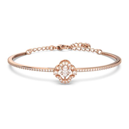Brazalete Swarovski Sparkling Dance, Blanco, Baño tono oro rosa