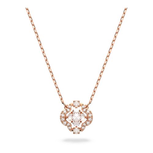 Collar Swarovski Sparkling Dance, Blanco, Baño tono oro rosa