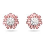 Pendientes-de-boton-Sunshine-Rosas-Baño-de-rodio