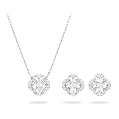 Conjunto Swarovski Sparkling Dance, Blanco, Baño de rodio
