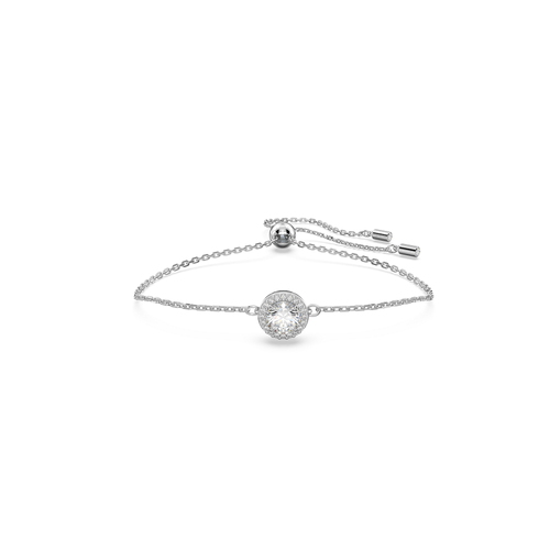 Pulsera Constella, Talla redonda, Pavé, Blanca, Baño de rodio