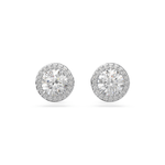 Pendientes-de-boton-Constella-Talla-redonda-Pave-Blancos-Baño-de-rodio
