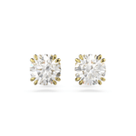 Pendientes-de-boton-Constella-Talla-redonda-Blancos-Baño-tono-oro