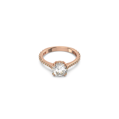 Anillo de cóctel Constella, Talla princesa, Pavé, Blanco, Baño tono oro rosa