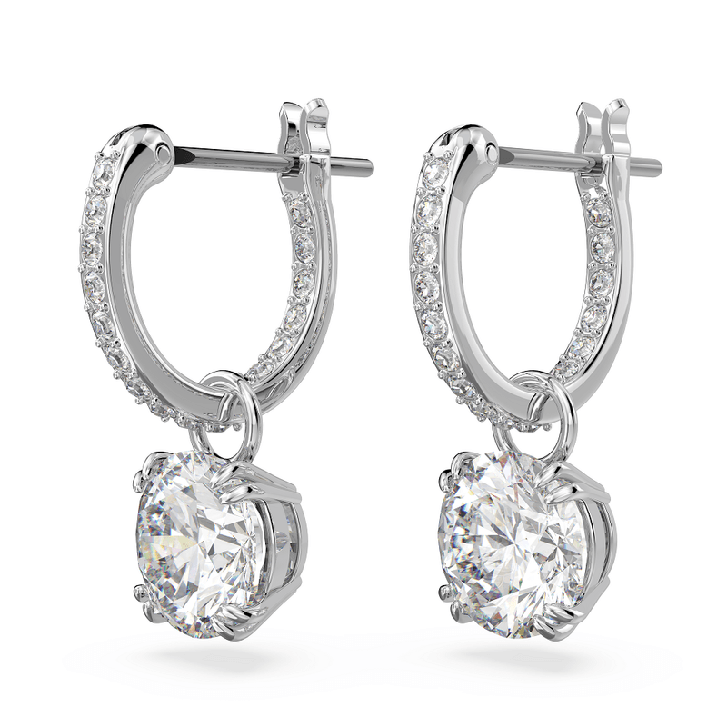 Pendientes-Constella-Talla-redonda-Blancos-Baño-de-rodio