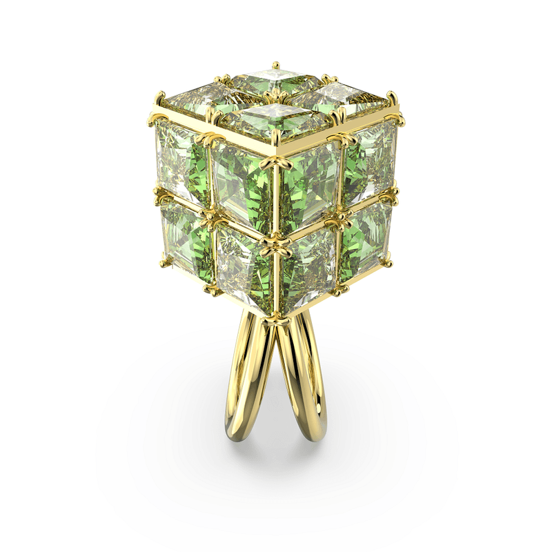 Anillo-de-coctel-Curiosa-Cuadrado-Verde-Baño-tono-oro