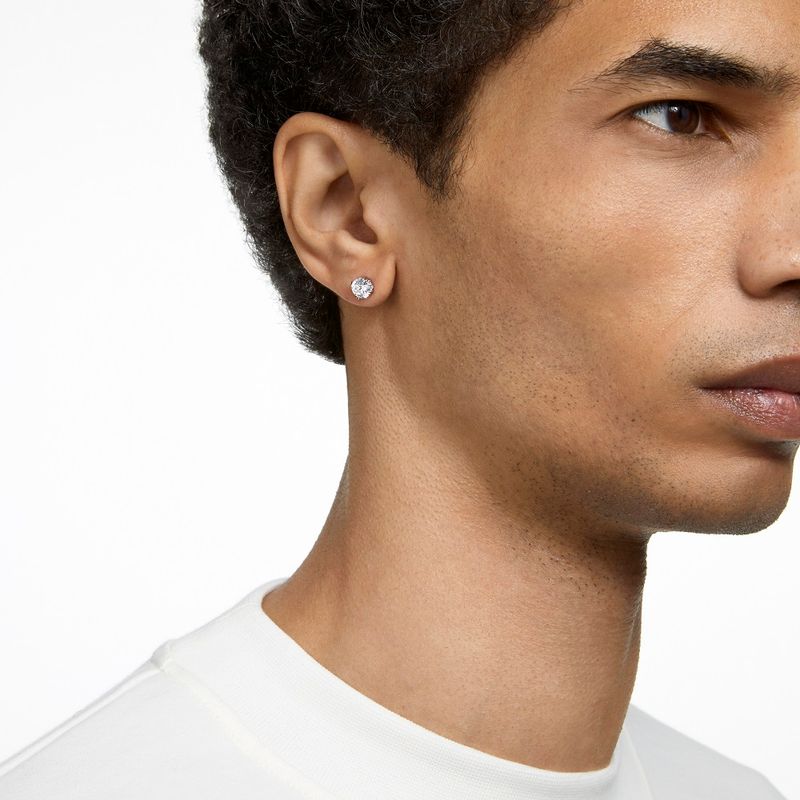 Pendientes-de-boton-Constella-Talla-redonda-Blancos-Baño-de-rodio