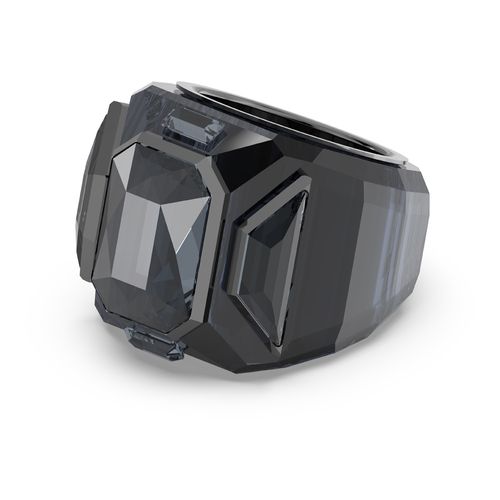 Anillo de cóctel Chroma, Negro, Baño de rutenio