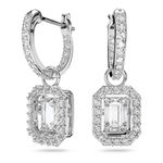 Pendientes-Millenia-Talla-octogonal-Blancos-Baño-de-rodio