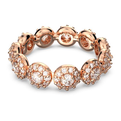 Anillo Una Angelic, Talla redonda, Blanco, Recubrimiento tono oro rosa