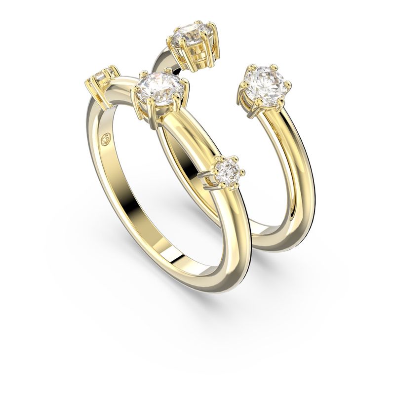 Anillo-Constella-Conjunto--2--Talla-redonda-Blanco-Baño-tono-oro