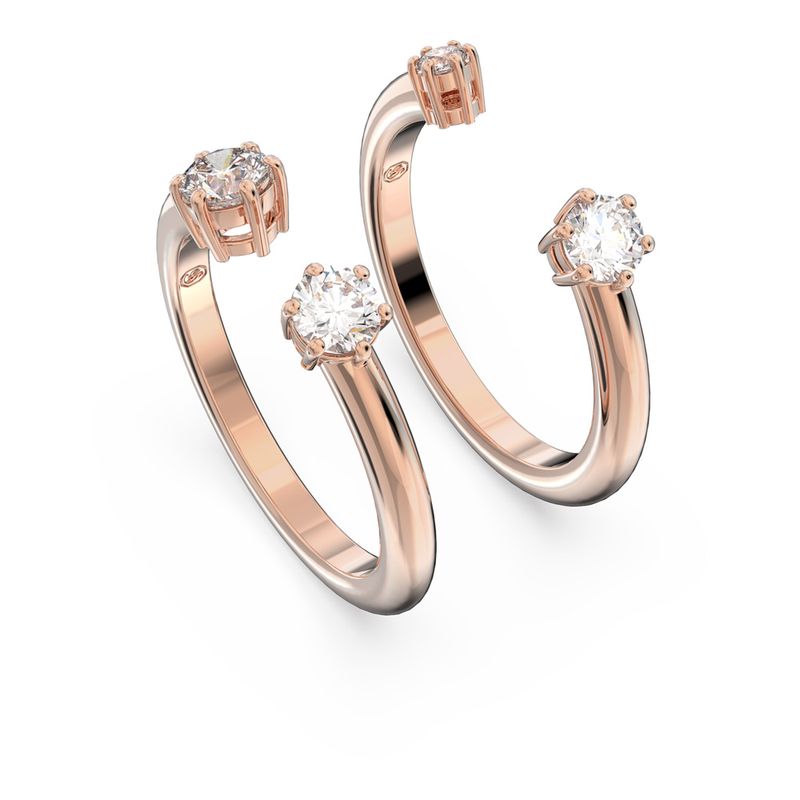 Anillo-Constella-Conjunto--2--Talla-redonda-Blanco-Baño-tono-oro-rosa