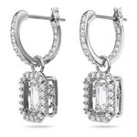 Pendientes-Millenia-Talla-octogonal-Blancos-Baño-de-rodio