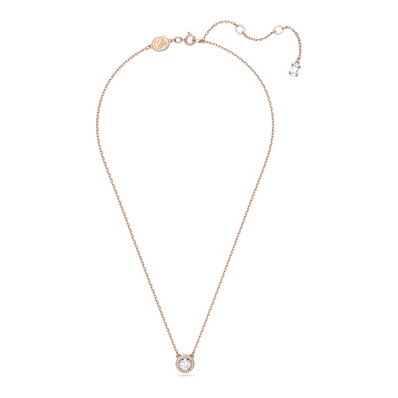 Colgante-Constella-Talla-redonda-Pave-Blanco-Baño-tono-oro-rosa