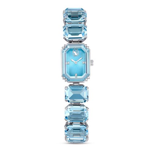 Reloj , Pulsera de talla octogonal , Azul, Acero inoxidable