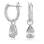 Pendientes-de-aro-Millenia-Talla-pera-Blancos-Baño-de-rodio