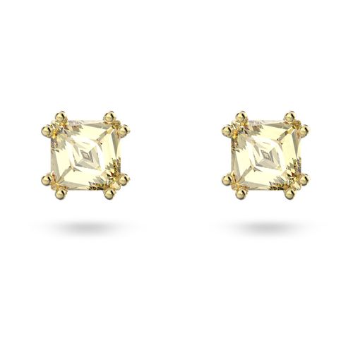 Pendientes de botón Stilla, Amarillos, Baño tono oro