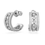 Pendientes-de-aro-Further-Blancos-Baño-de-rodio