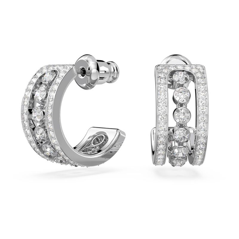 Pendientes-de-aro-Further-Blancos-Baño-de-rodio